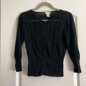 Black button up sweater